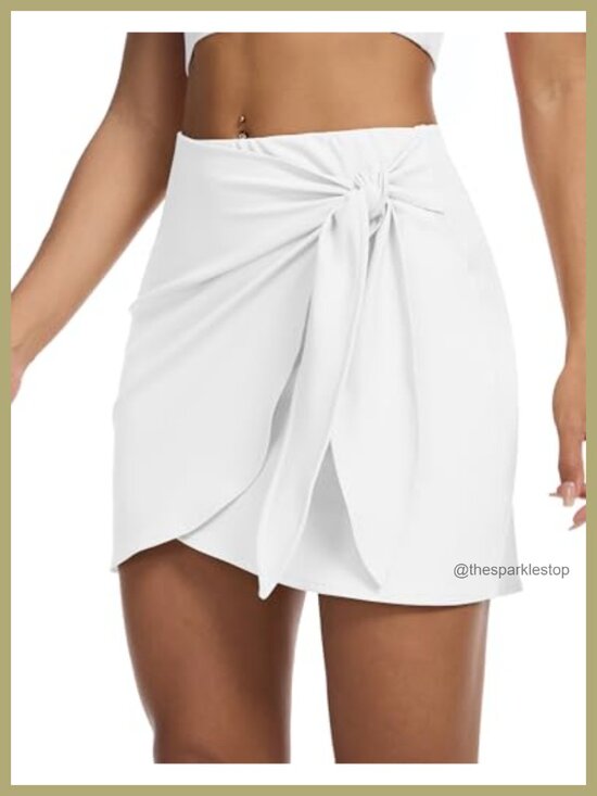 Pants - Wrap Skort for Women with Pockets and Tummy Control
